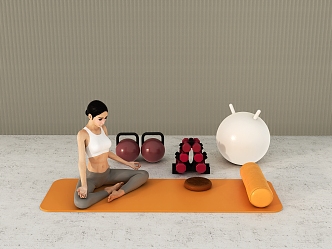 Yoga Mat Yoga Fitness Equipment 3d model