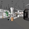 Modern Clothing Store Interior With Fashion Racks Mannequins Green Plants And Apparel