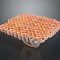 Orange Honeycomb Structural Component With Uniform Grid Holes And Sturdy Base Support 3d model