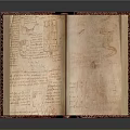 Sculpture Carving On Open Ancient Book Pages With Decorative Cover And Patterns