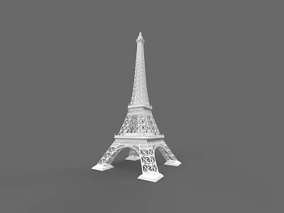 Scenic Garden Landscape Design Featuring Eiffel Tower Model And Decorative Elements 3d model