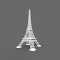 Scenic Garden Landscape Design Featuring Eiffel Tower Model And Decorative Elements 3d model