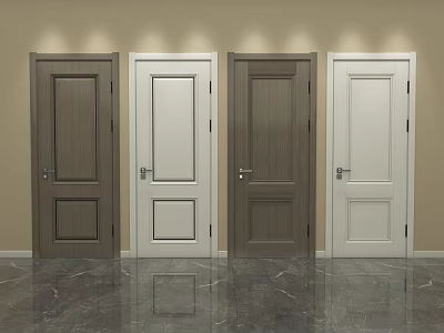Modern Hinged Doors In Different Colors For Home Interior Design 3d model