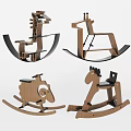 Wooden Building Blocks Crafted Into Animal Shaped Rocking Horse Toys For Kids