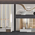 Image wall background wall company reception 3d model