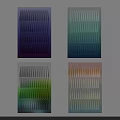Modern Textured Wall Decor With Purple Teal Green Orange Gradient Folded Patterns For Interior 3d model