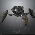 Advanced Robotic Mechanical Spider With Metal Legs And Orange Striped Accents