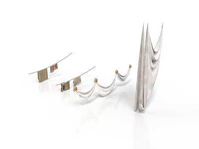 Space Saving Household Clothes Drying Racks With Hanging Fabric And Foldable Design 3d model