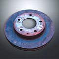 Rusty Metal Brake Disc With Circular Shape And Multiple Holes For Vehicles