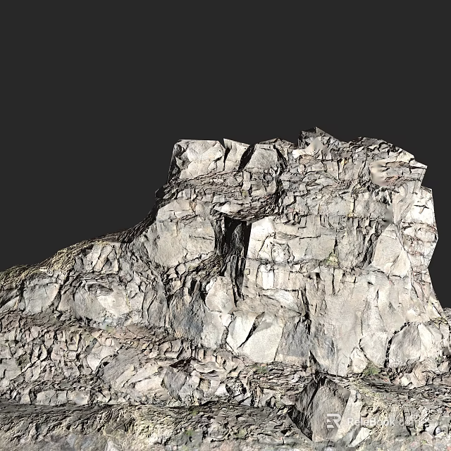 Tranquil Rural Landscape Featuring Rocky Mountain Slopes Green Grasses And Open Skies 3d model 