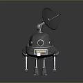 Mechanical Robot Character With Circular Top Lens Body And Leg Like Structures 3d model