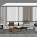 Modern sofa coffee table combination 3d model