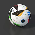 White Soccer Ball With Colorful Geometric Patterns And Multicolored Design Elements 3d model