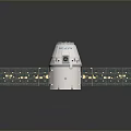 NASA Space Capsule With White Body Solar Panels And Orange Top Design