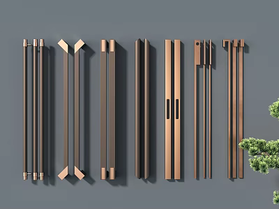 Various Modern Furniture Handles With Different Designs For Home Decor 3d model