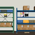 Shelf Storage Rack Display Rack Express Rack Carton Paint Bucket 3d model