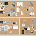 Modern Cork Board Message Board Photo Wall Notes Wall 3d model