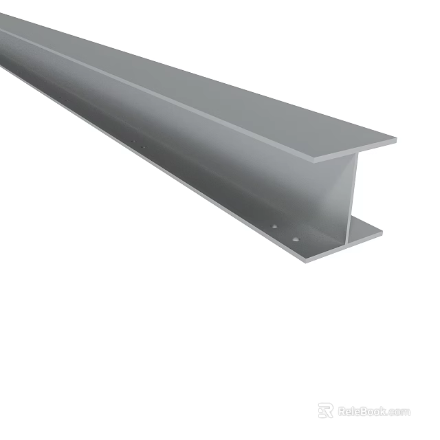 Gray Metal Structural Steel I Beam for Industrial Construction Support Use 3d model 