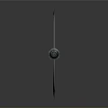 Futuristic Ring Shaped Metal Weapon With Central Black Rod And Double Edged Blades