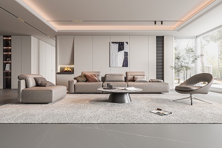 modern living room 3d model