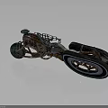 Industrial Design Motorcycle With Track Rear Wheel Metallic Body And Copper Green Details