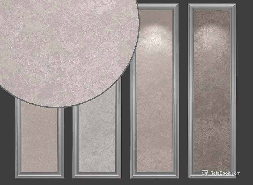 Decorative Components Featuring Textured Panels In Neutral Tones With Frames 3d model 