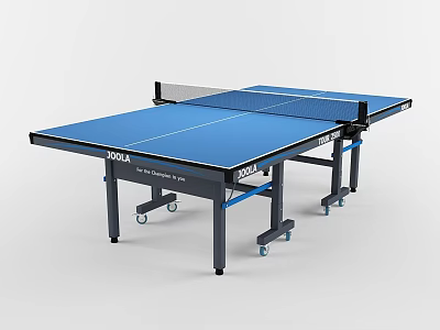 JOOLA Ping Pong Table With Blue Tabletop Black Frame Net And Rolling Wheels 3d model