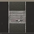 Luxury Modern Wine Cabinet With Dark Wood Cabinetry Marble Backsplash And Glass Display Shelves