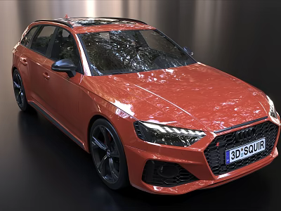 Red Sporty Wagon With Black Roof Black Wheels Shiny Exterior And Sporty Front Design 3d model