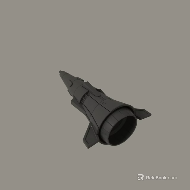 Detailed Black 3D Rocket Model With Aerodynamic Structure And Futuristic Design 3d model 