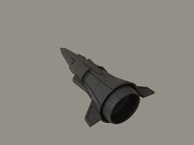 Detailed Black 3D Rocket Model With Aerodynamic Structure And Futuristic Design 3d model