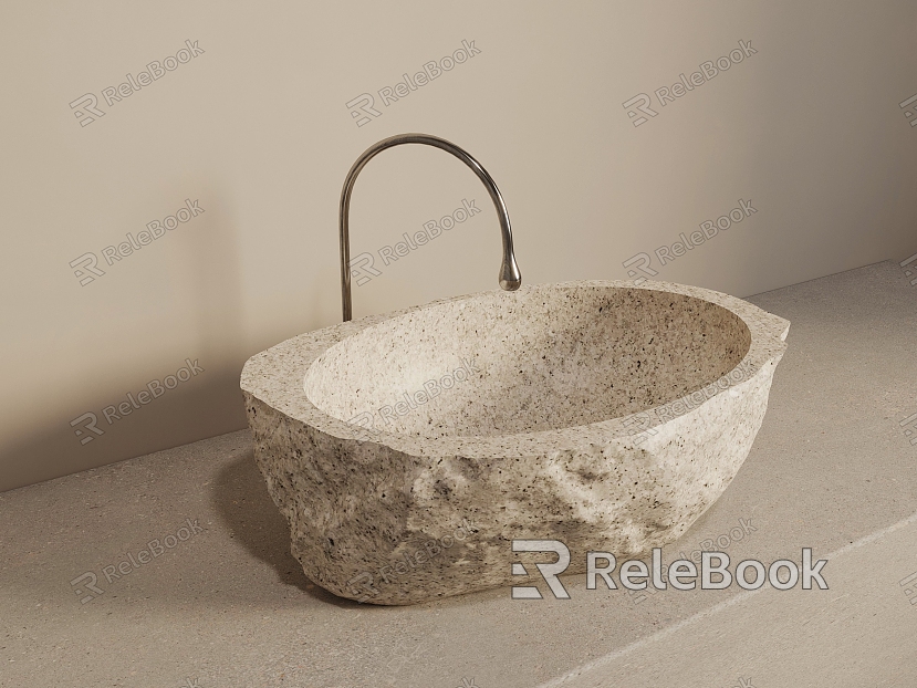 Modern stone trough basin sink sink faucet model