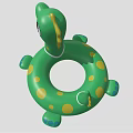 Green Inflatable Dinosaur Shaped Swim Ring With Yellow Spots For Kids Water Sports Equipment