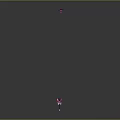 Stylish Bow Shaped Weapon With Pink Black Petal Like Design And Purple Pole Base