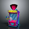 WIN-HITMAN Arcade Machine With Vibrant Colors PULL Lever Coin Slot And Top Sign