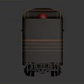 Brown Train Model With Locomotive And Two Carriages Red Top Details Gray Background