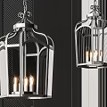 Modern Metallic Frame Glass Chandeliers With Stylish Candle Shaped Bulbs Design