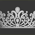 Silver Household Decorative Crown With Intricate Patterns Gemstone Decorations And Reflection On Surface 3d model
