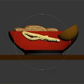 Delicious Ramen Bowl With Noodles Rolled Meat Slices And Warm Soup On Wooden Tray