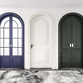 Arched Double Doors in Navy White and Dark Green Interior Styles