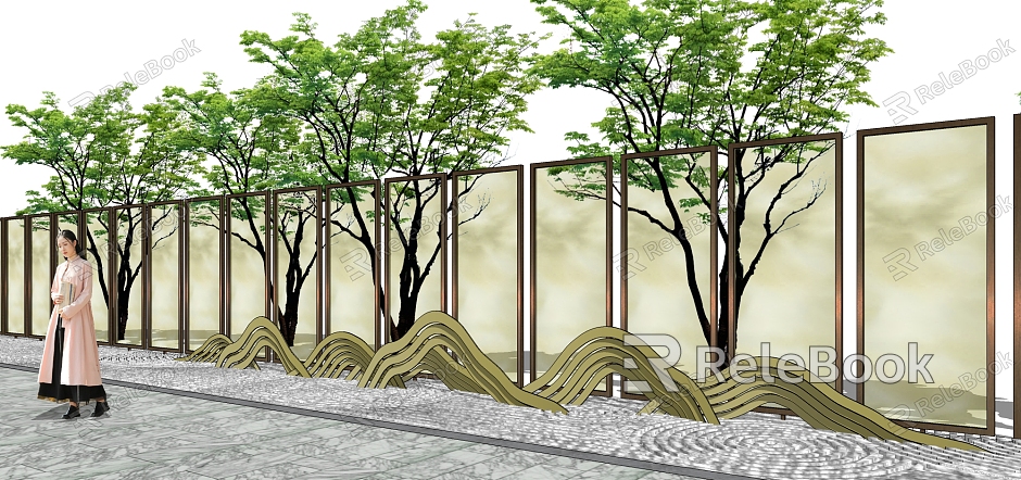 New Chinese style landscape wall model