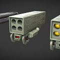 Mechanical Devices Featuring Gray Boxes Yellow Spheres Red Indicators And Black Cylindrical Parts