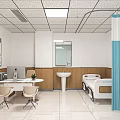 Clean Hospital Outpatient Clinic Interior With Desk Computer Chairs Bed Sink And Anatomy Chart