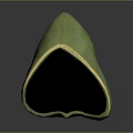 Green Textured Hood With Light Trim And Dark Interior Clothing Accessory