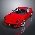 Red Sports Car With Sleek Design Black Interior Silver Wheels And Reflective Surface