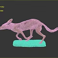 Realistic Taxidermy Jackal Figure In Walking Pose On Natural Stone Base