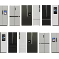 Diverse Modern Refrigerators and Freezers with Various Door Designs and Color Options