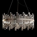 Modern Crystal Chandeliers With Geometric Frames And Hanging Crystal Elements 3d model