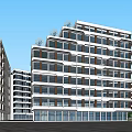 Modern Apartment Buildings In Urban Residential Area With Contemporary Exterior And Balconies