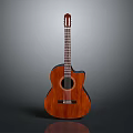 Wooden Acoustic Guitar With Natural Wood Grain Body Smooth Neck And Steel Strings